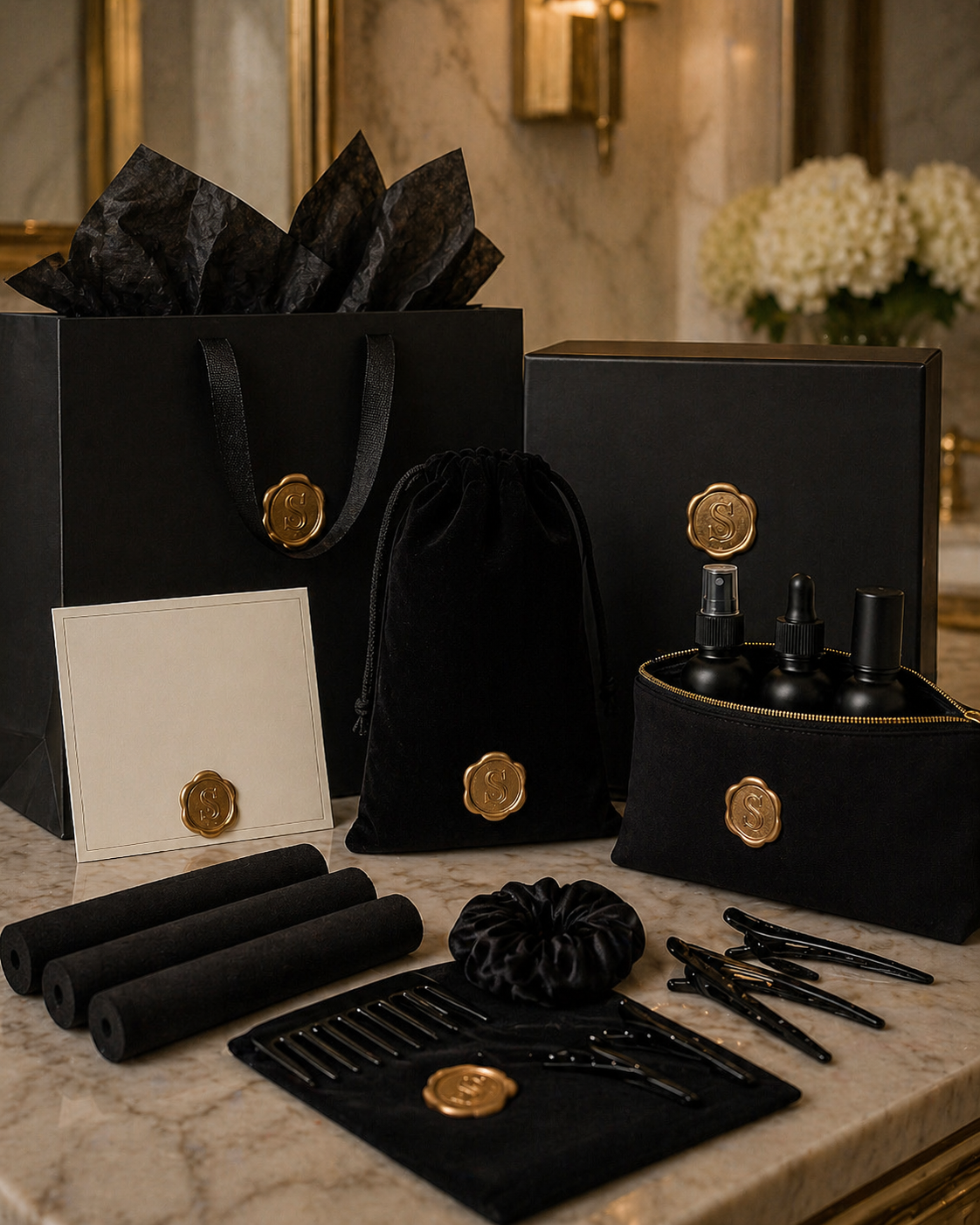 Premium hair care kit with wax seal